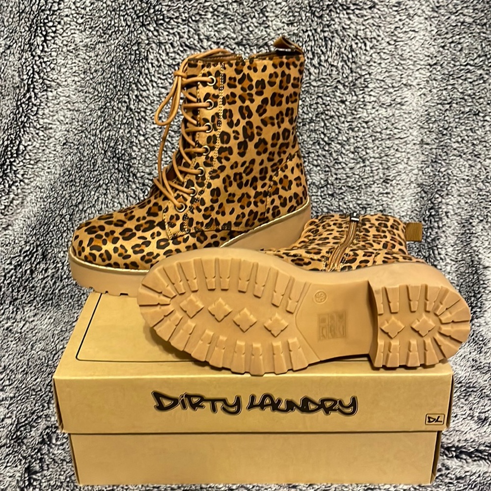 Cute cheetah print combat boot